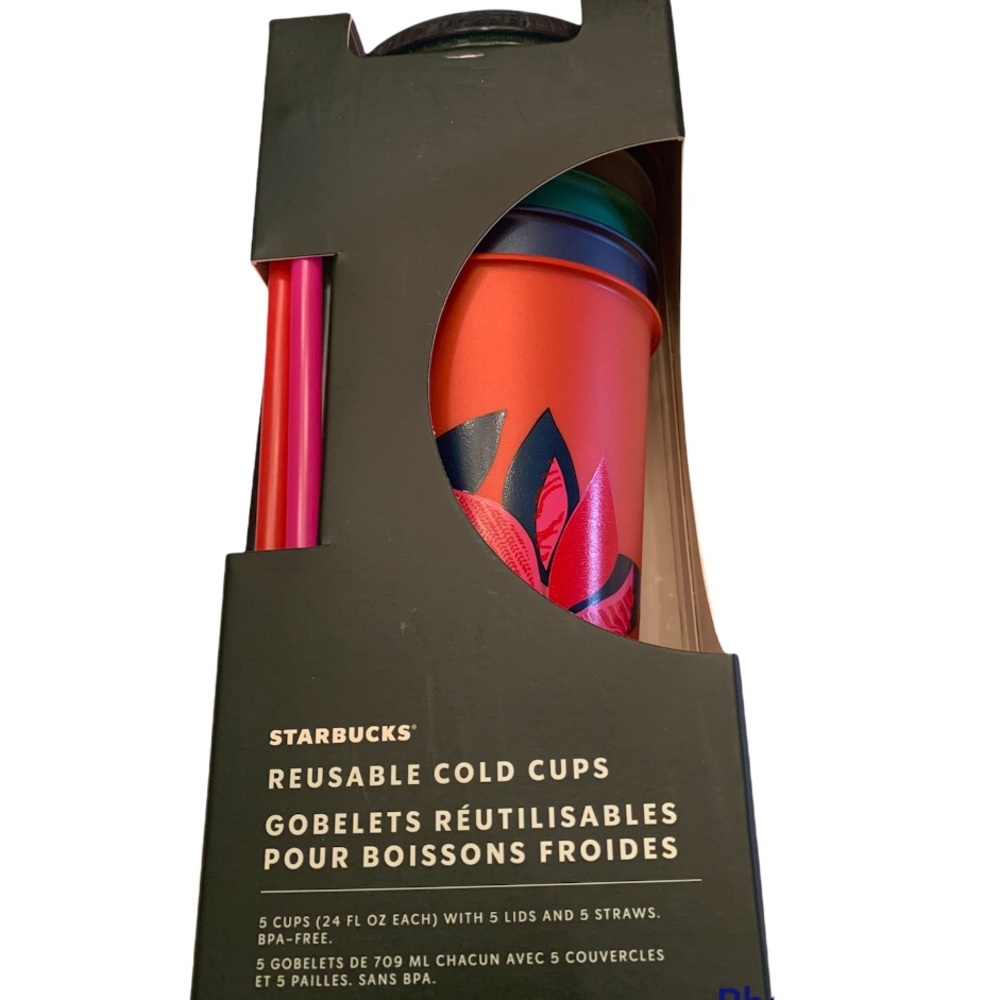 2021 Starbucks limited edition 1 pack of 5 stackable holiday reusable cups 24 oz